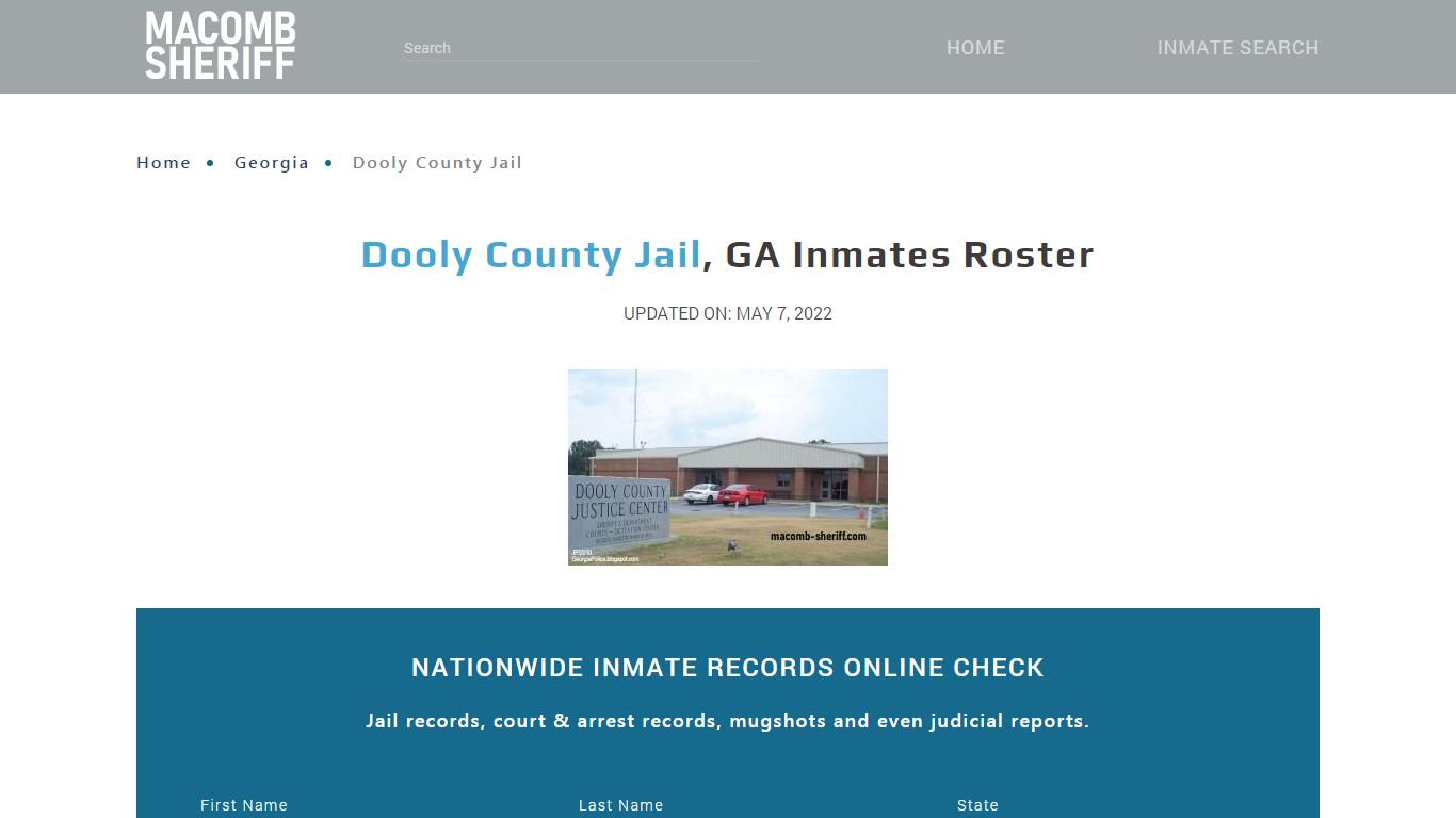 Dooly County Jail, GA Jail Roster, Name Search